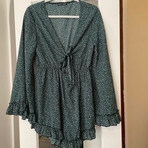 Green Polka Dot Romper